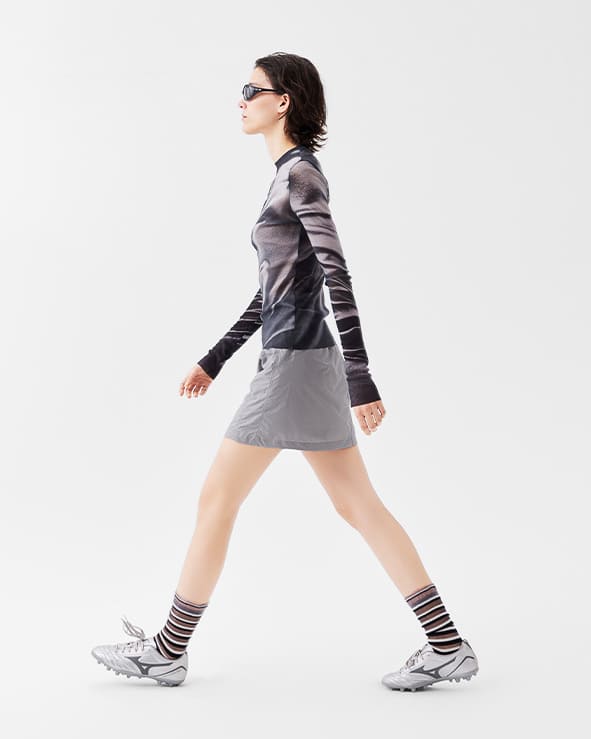 Smoky Sheer Mesh Long Sleeve Top