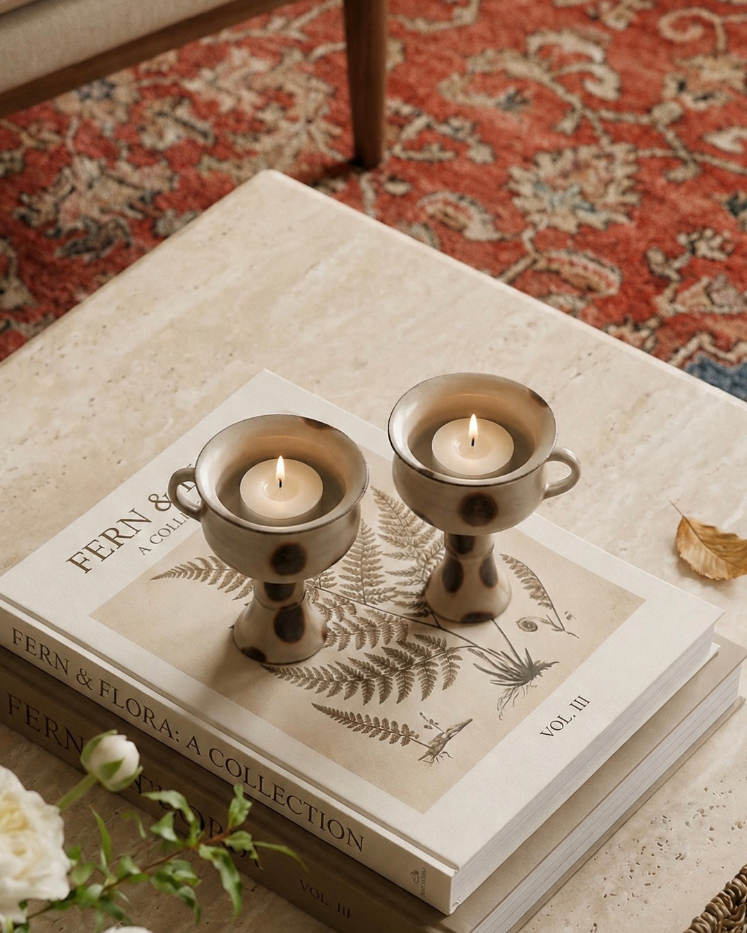 Fawn Dot Pedestal Candle Holder