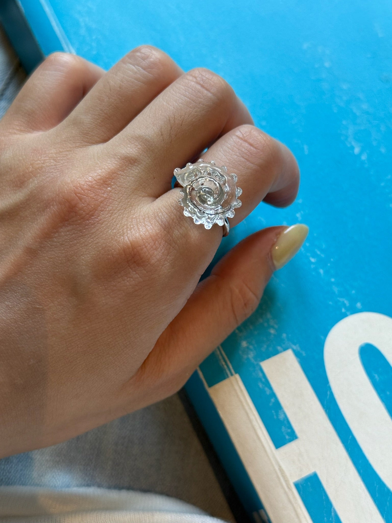 Shell Glass Adjustable Ring