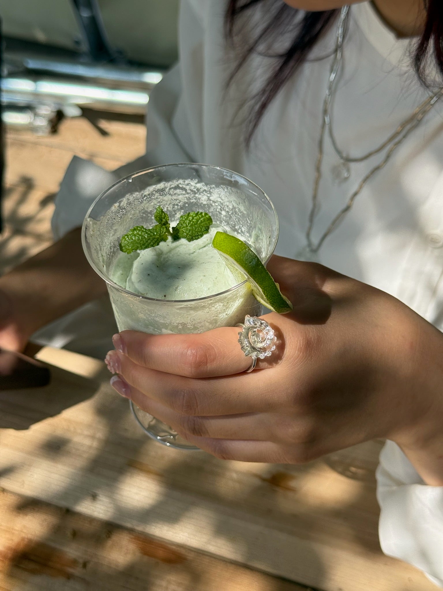 Shell Glass Adjustable Ring