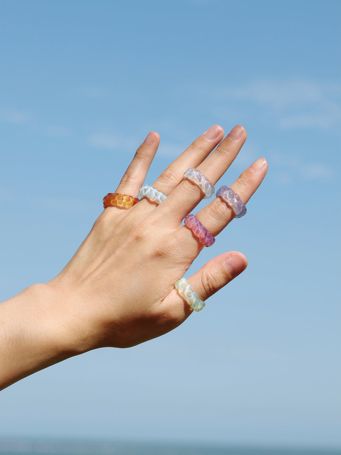 Wavy Glass Ring: Colorful Minimalist Beachcore Jewelry