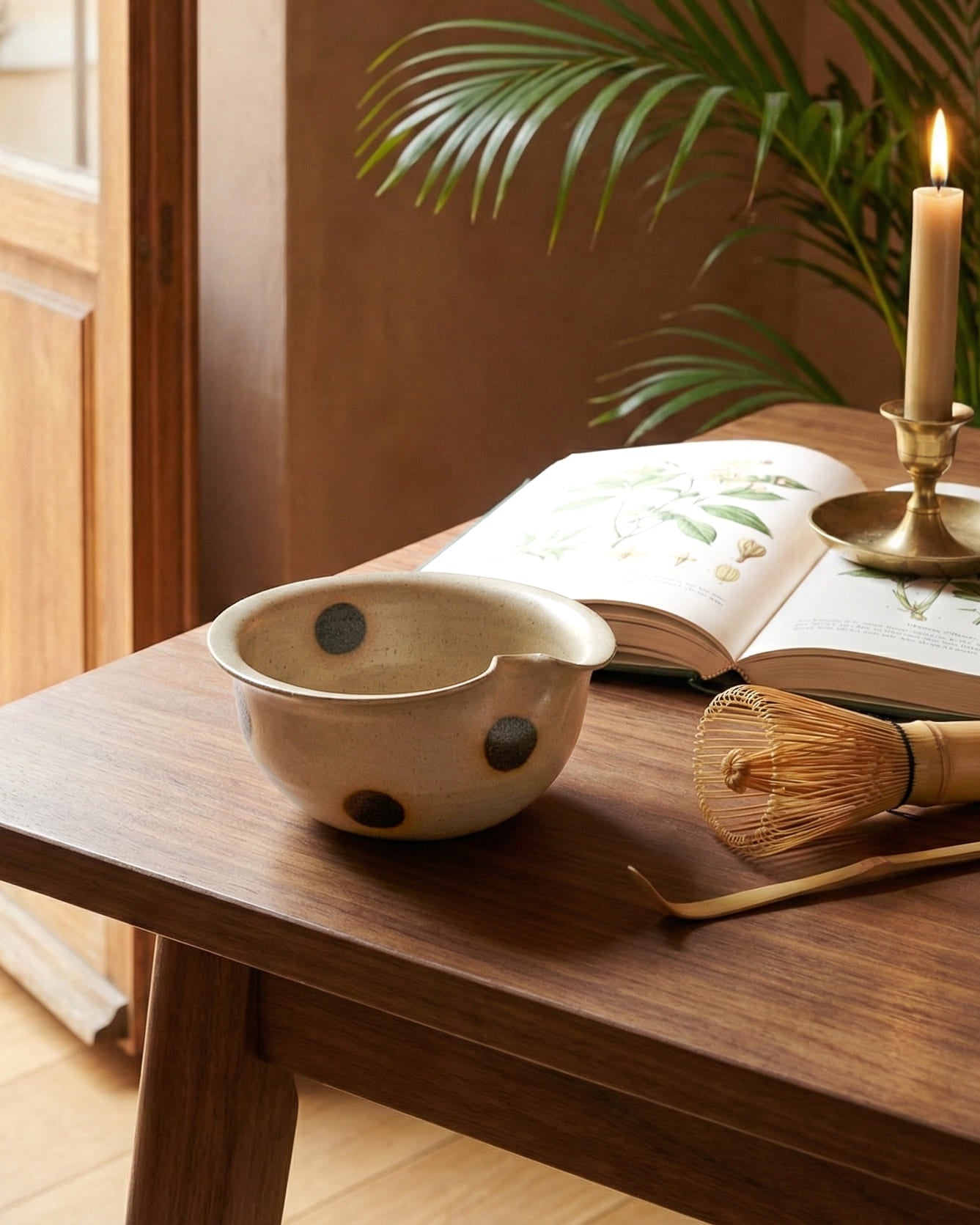 Fawn Dot Waved Rim Bowl