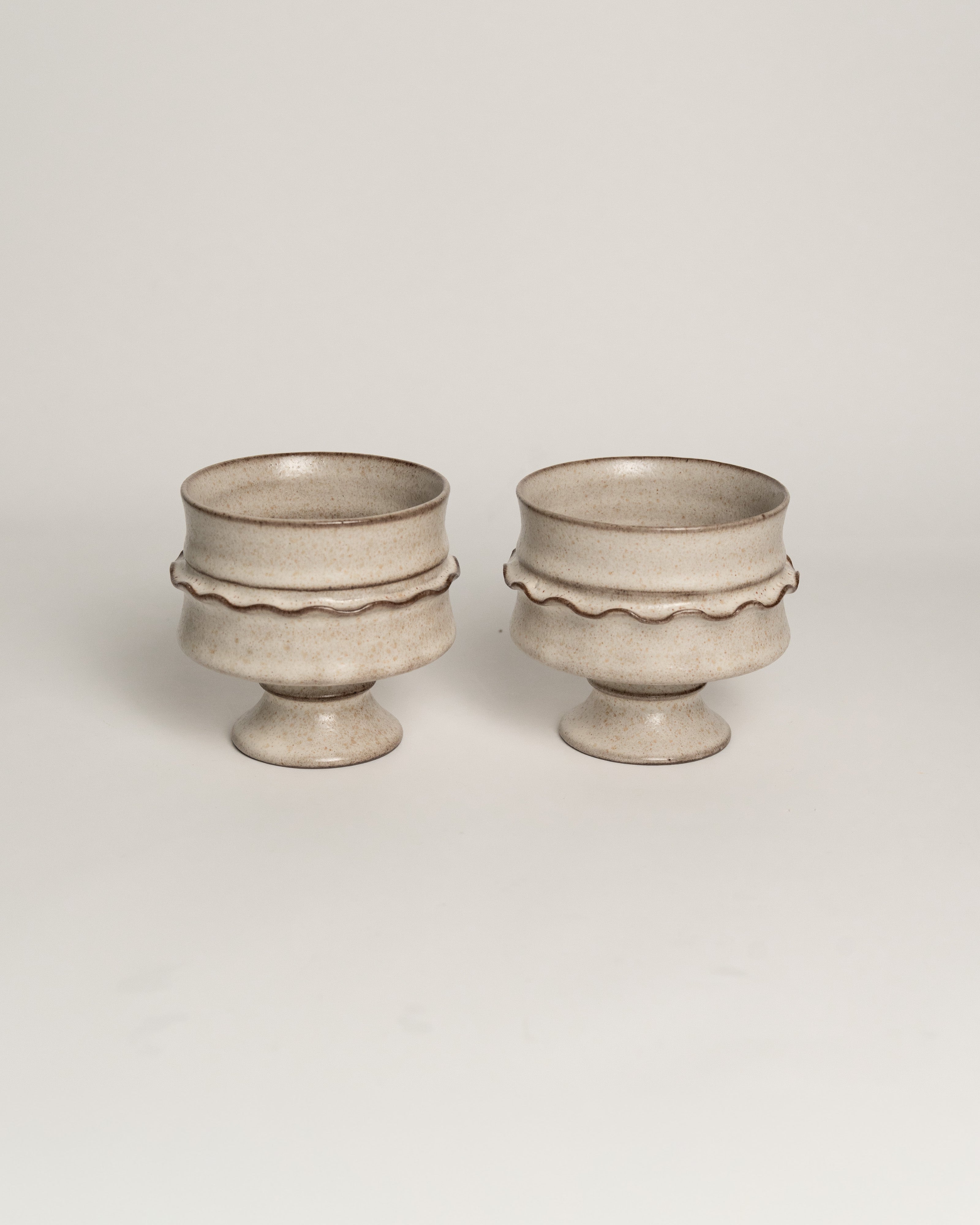 Lunar Sand Ruffle Candle Holder