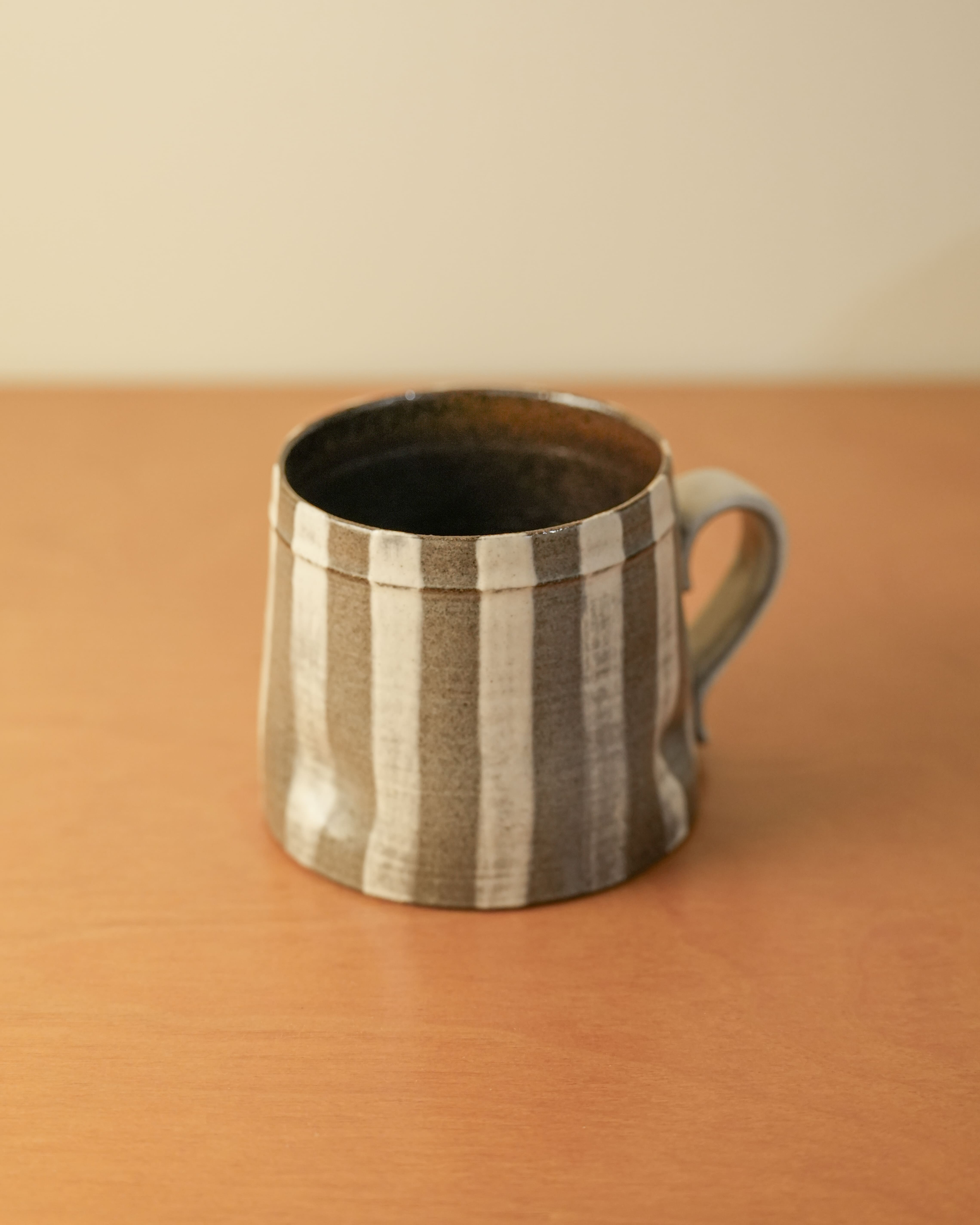 Handmade Ceramic Mug – Spiral Textured Pottery Cup