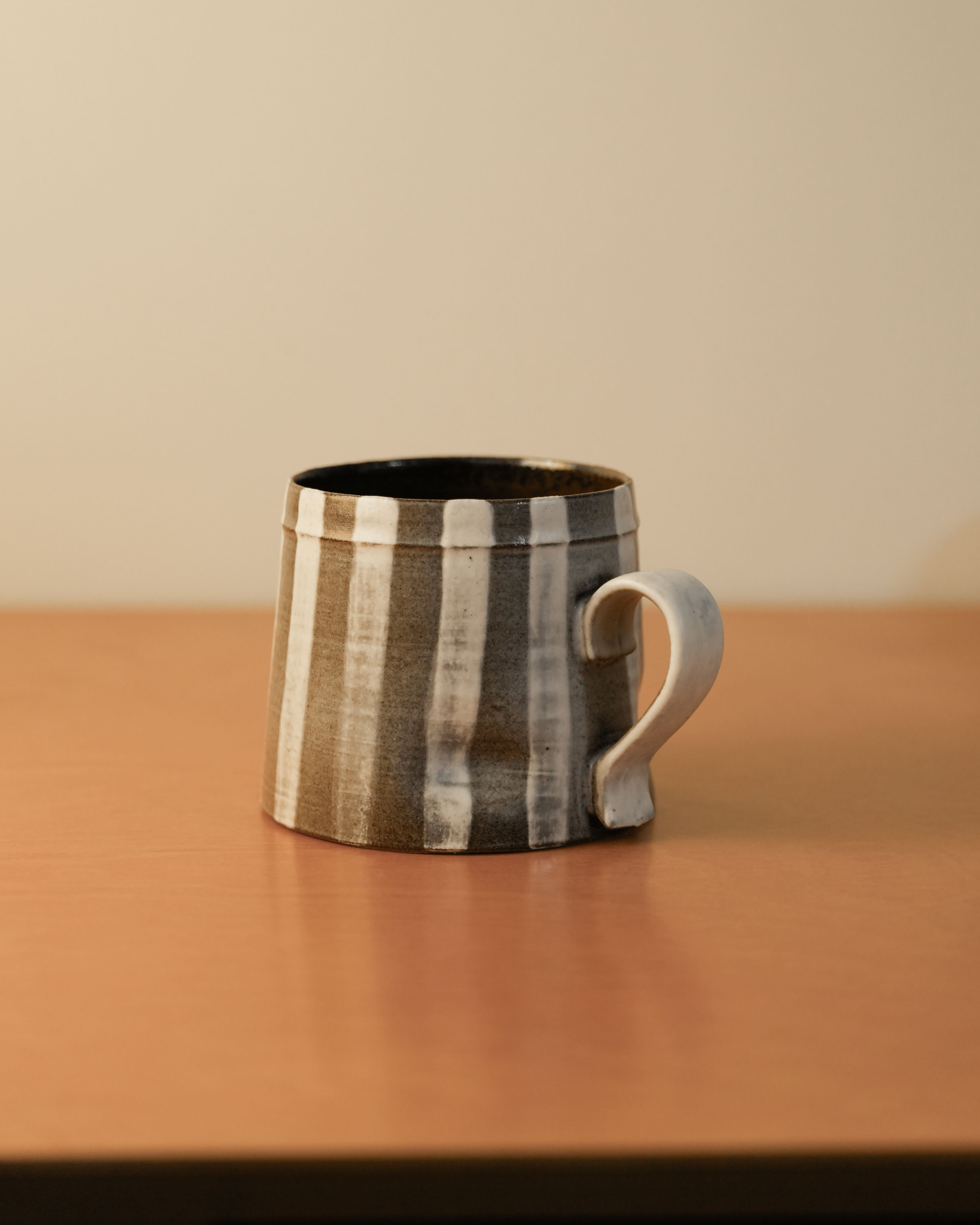 Handmade Ceramic Mug – Spiral Textured Pottery Cup