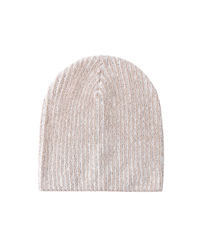 Artisan Beige Knit Beanie – Soft Textured Slouchy Winter Cap for Women and Men
