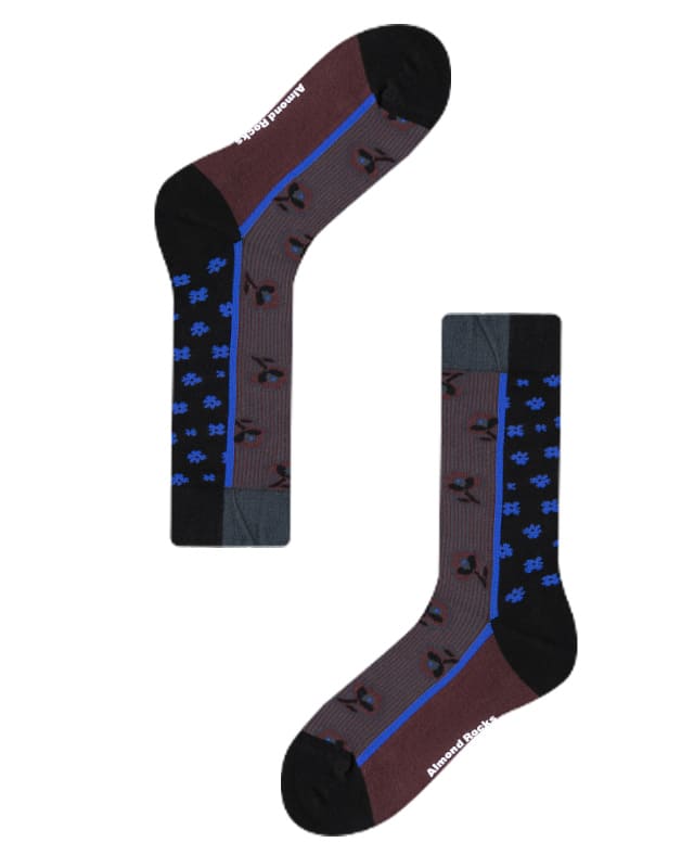 Contemporary Black-Blue Cotton Socks