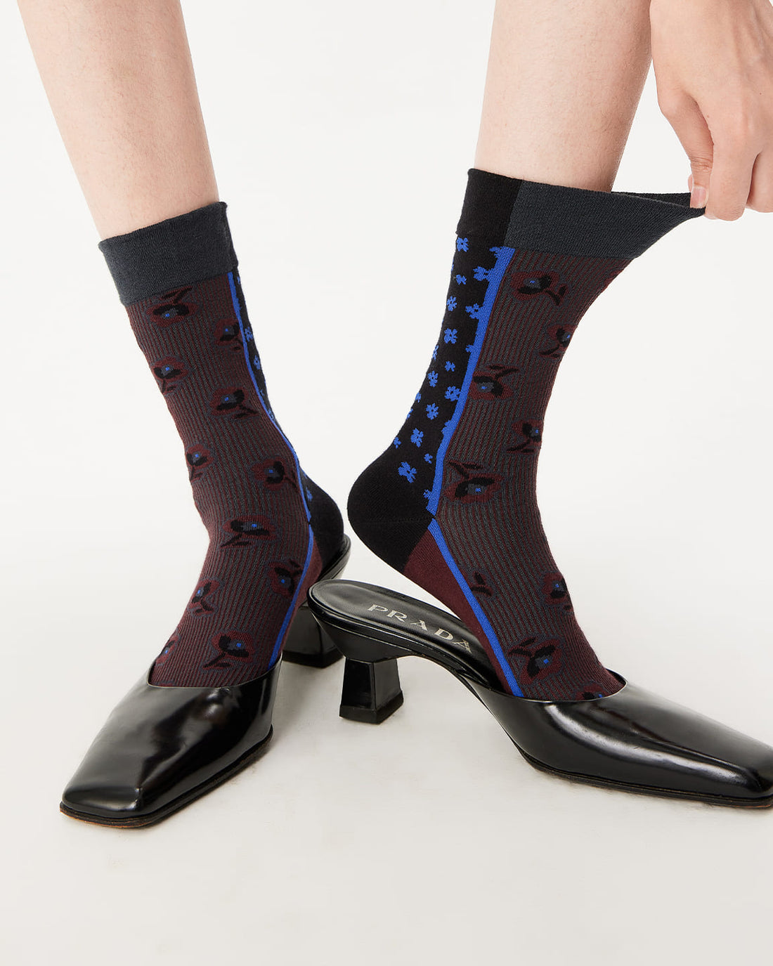 Contemporary Black-Blue Cotton Socks