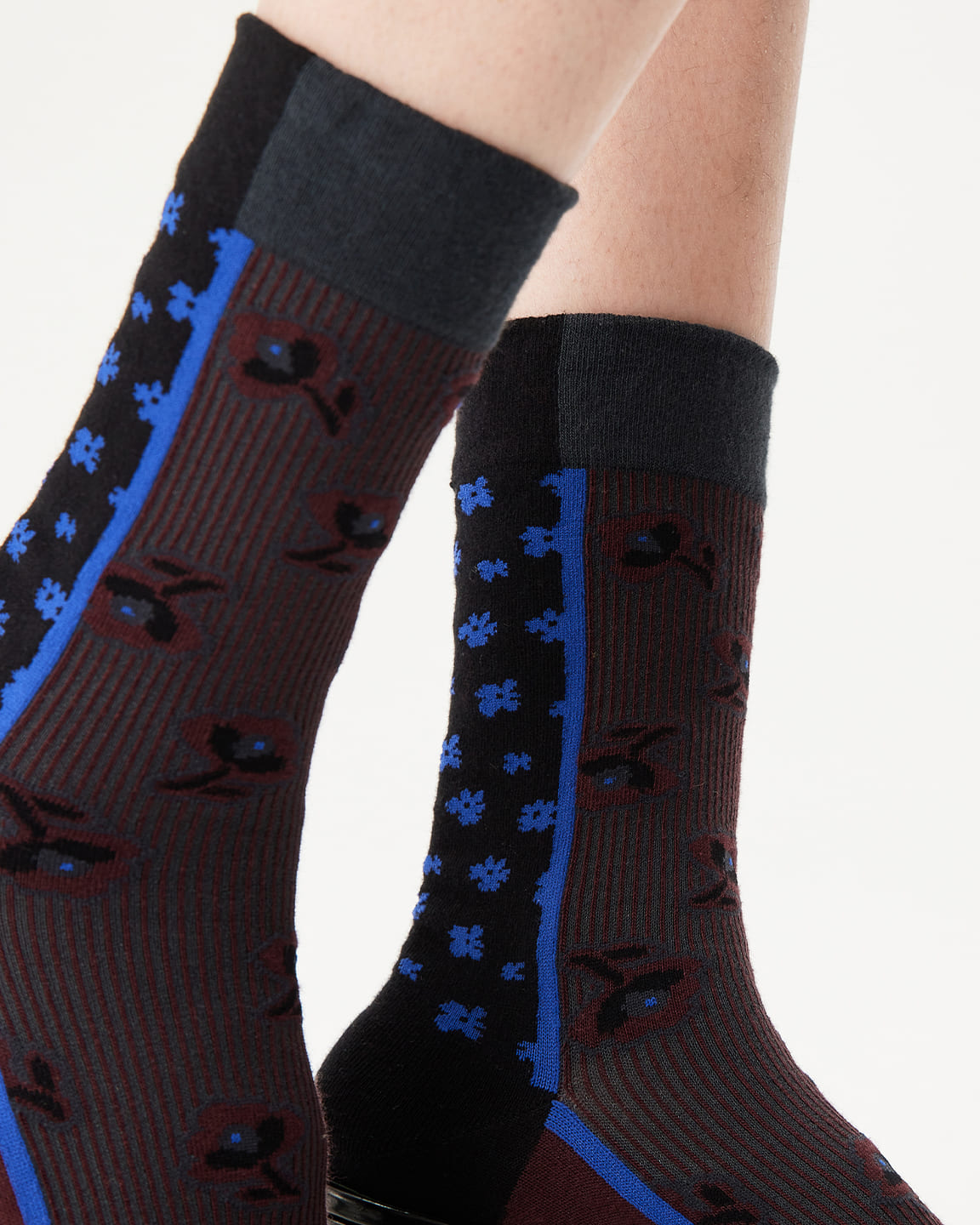 Contemporary Black-Blue Cotton Socks