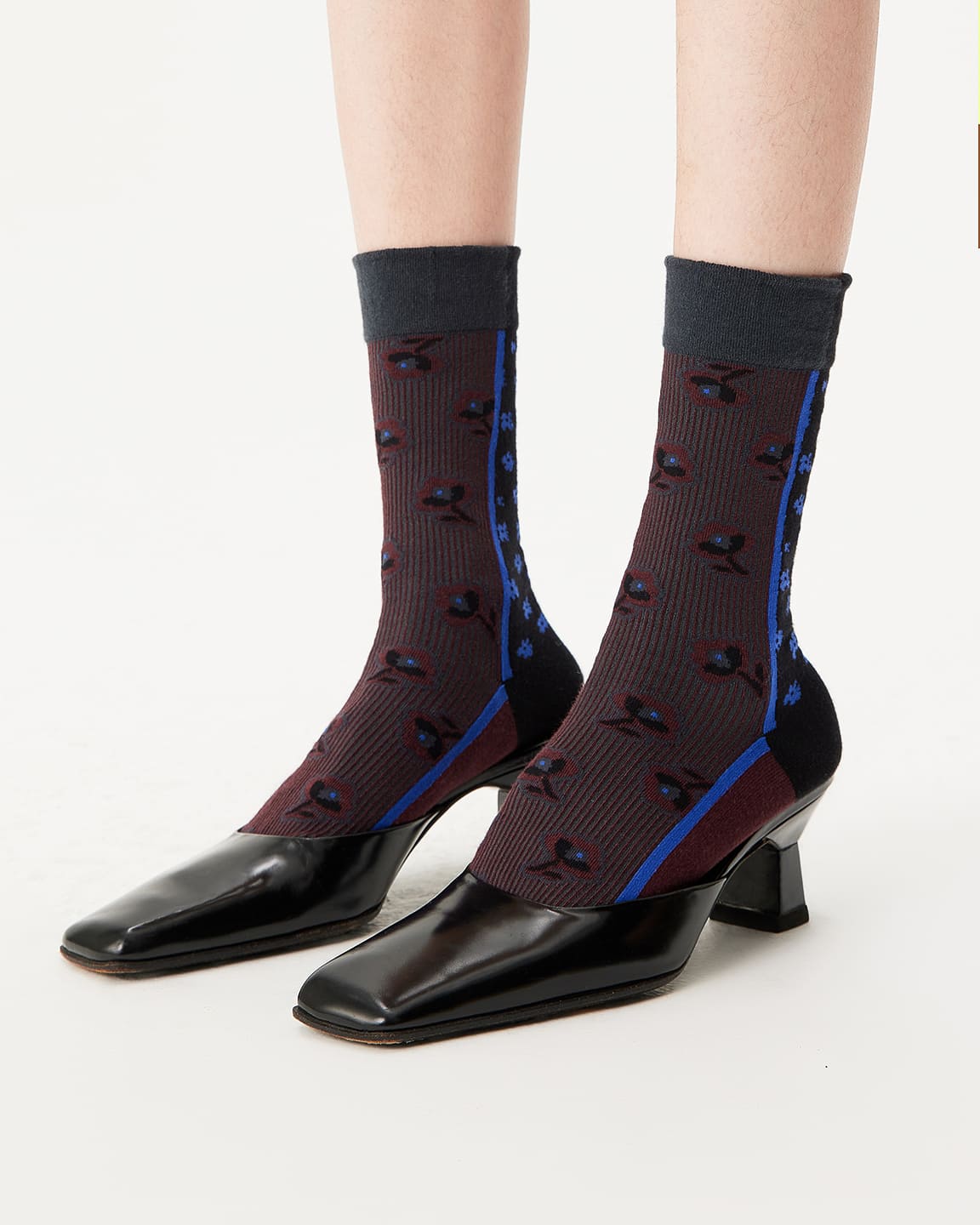 Contemporary Black-Blue Cotton Socks