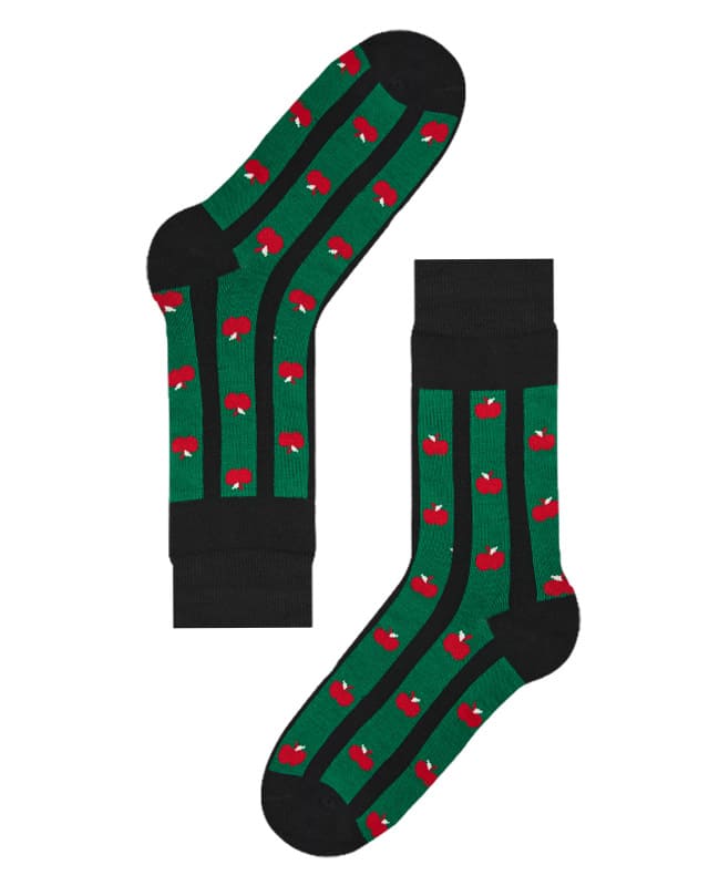 Retro Apple Pattern Crew Socks