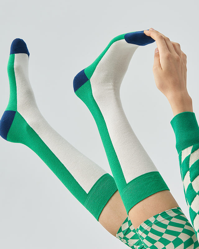 Color-Block Sport Knee Socks