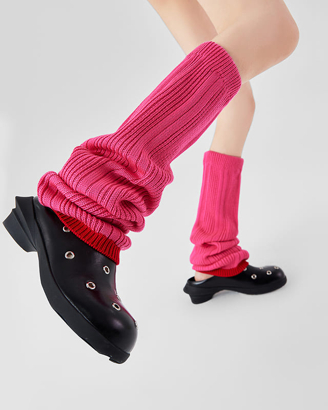 Vibrant Pink Rib Knit Knee Socks