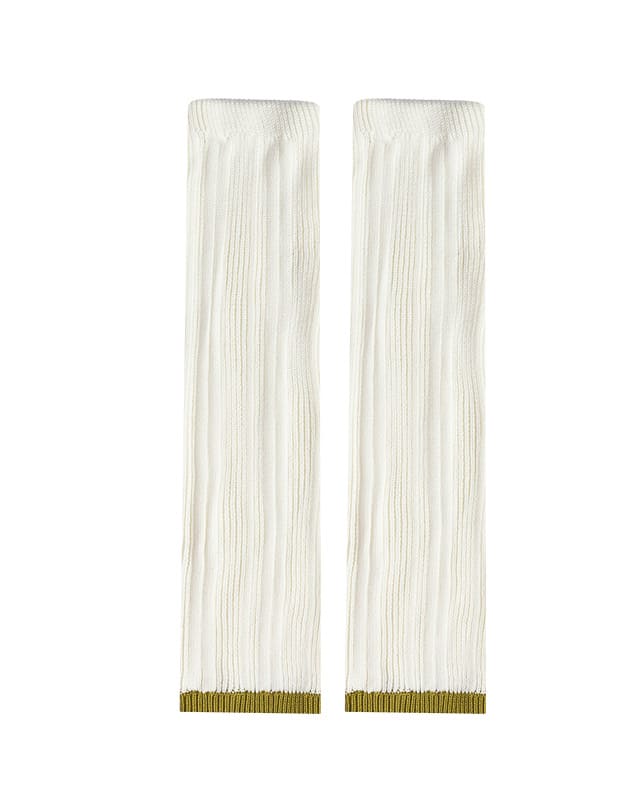 Ivory Rib Knit Knee Socks
