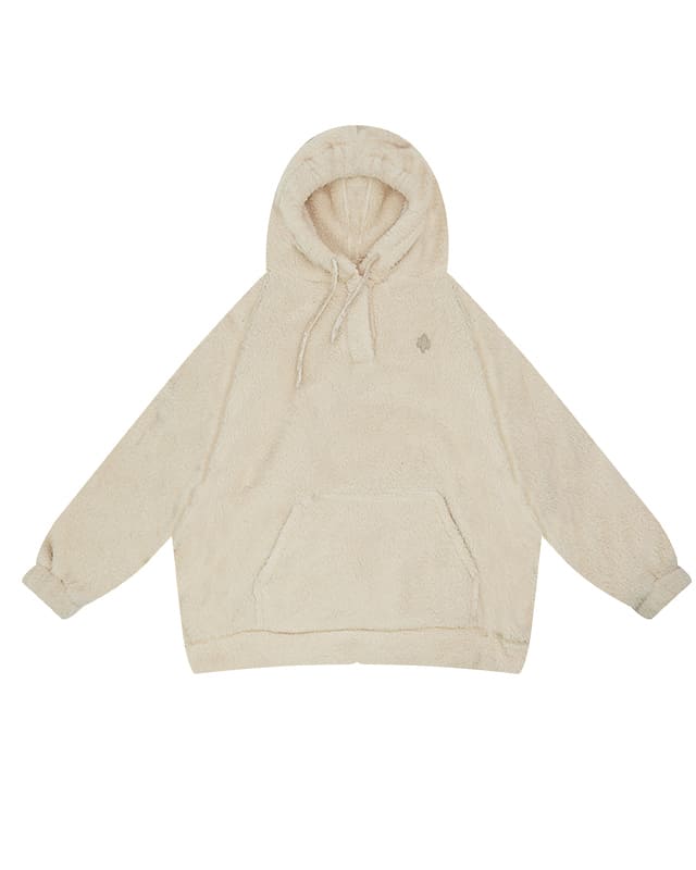 Cozy Fleece Hoodie & Jogger Set – Cream White Loungewear Outfit