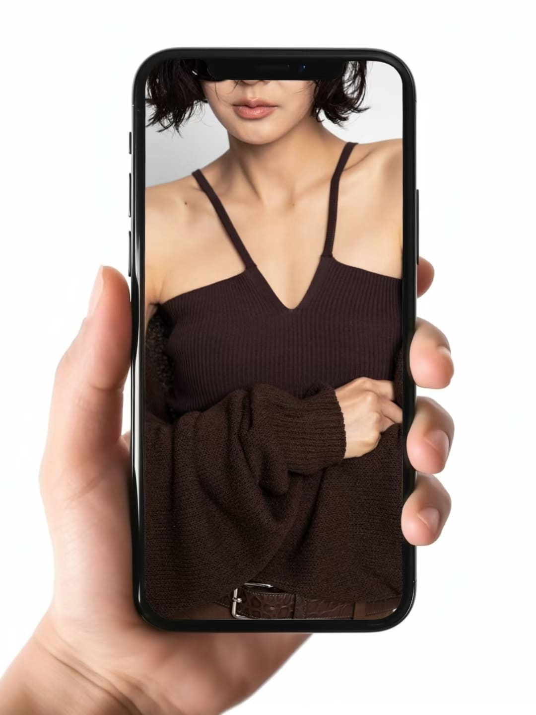 Paper Moon-Casual Brown Knit Tank Top – Minimalist Summer Cami