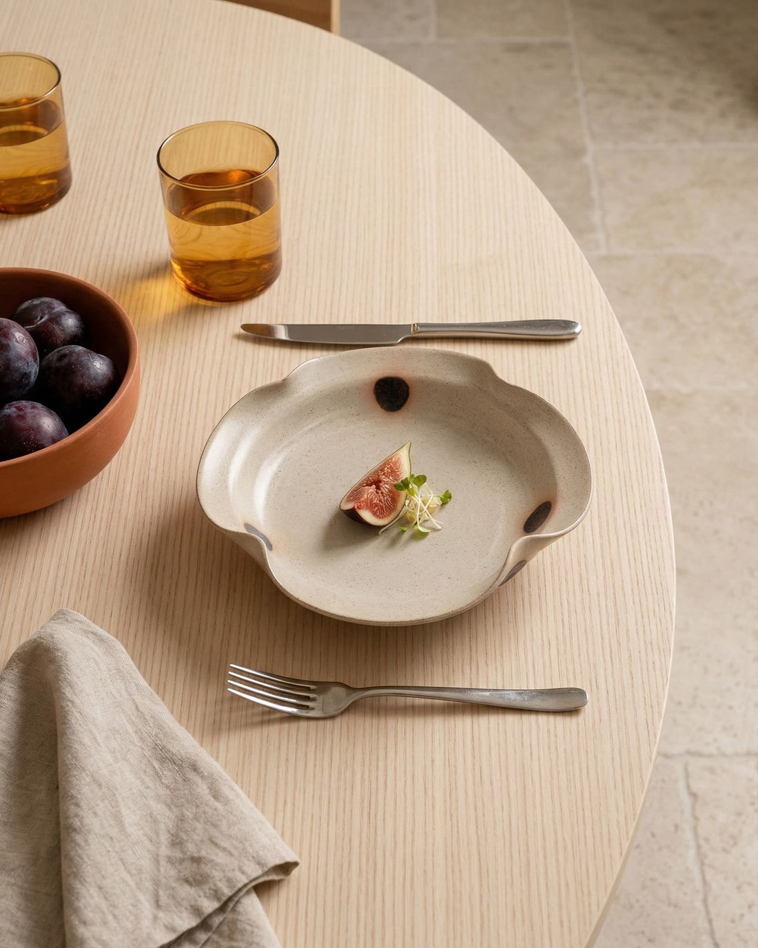 Fawn Dot Cloud Petal Plate