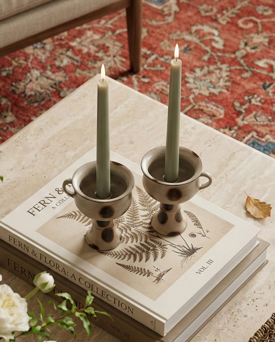 Fawn Dot Pedestal Candle Holder