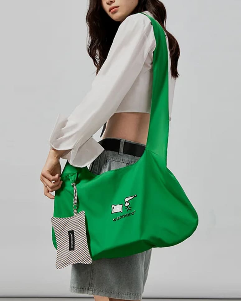 Foldable Crossbody Tote Bag – Large Capacity Eco Shoulder Bag