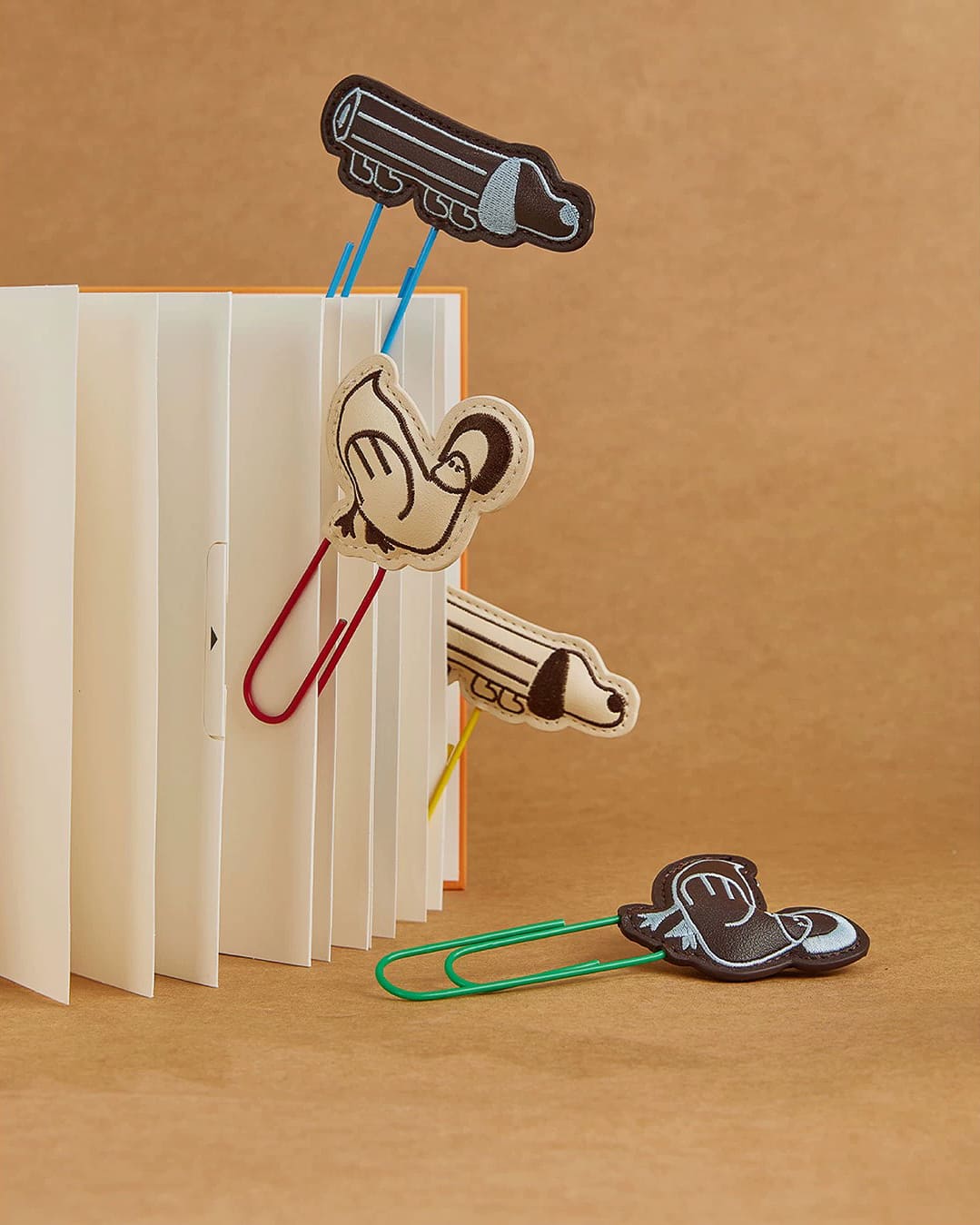 Animal Embroidery Leather Bookmark