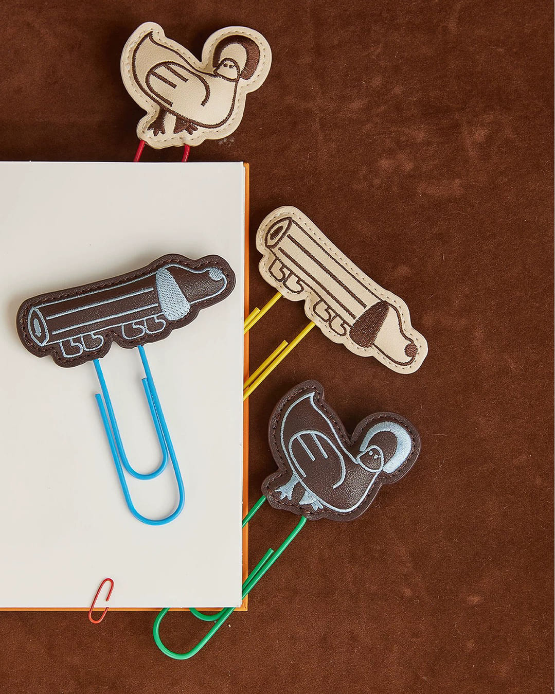 Animal Embroidery Leather Bookmark