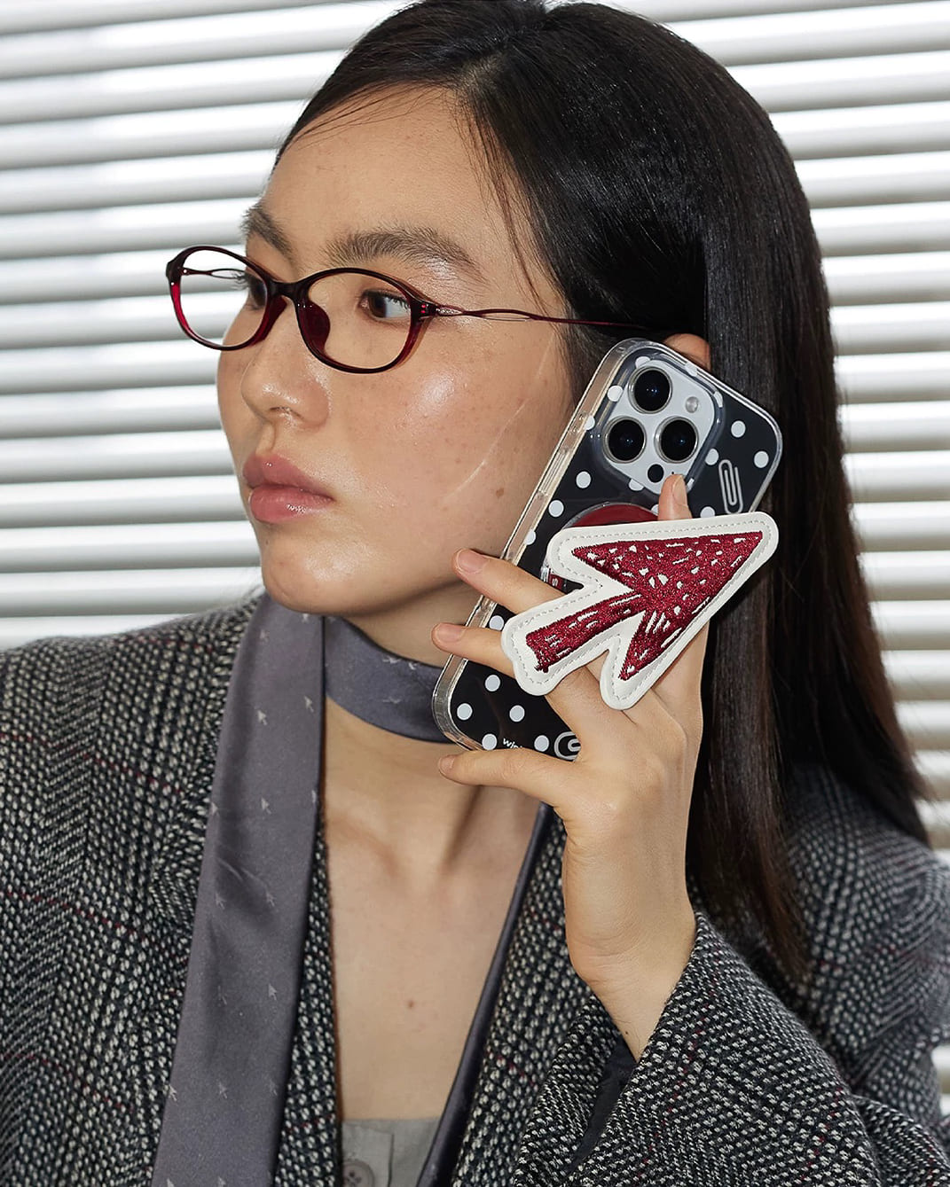 Mouse Embroidery MagSafe Phone Grip | Cotton Puff Magnetic Stand