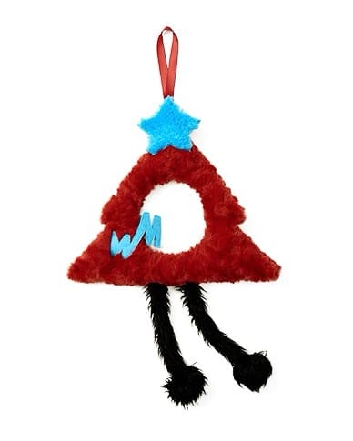 Fluffy Christmas Tree Door Wreath – Cute Furry Holiday Hanging Decor