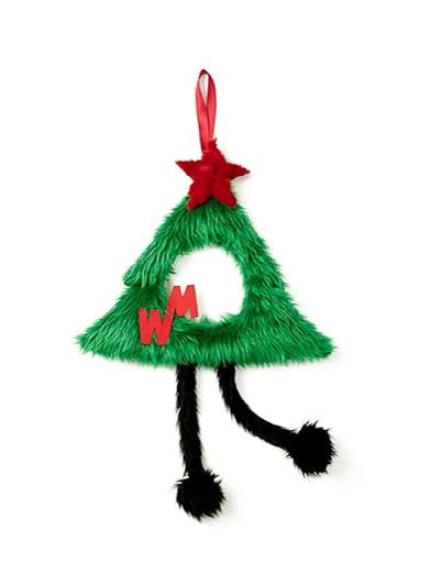 Fluffy Christmas Tree Door Wreath – Cute Furry Holiday Hanging Decor